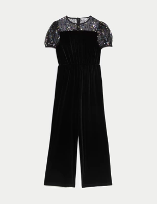 Velvet Sequin Jumpsuit (6-16 Yrs)
