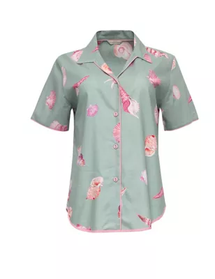Cotton Modal Shell Print Pyjama Top