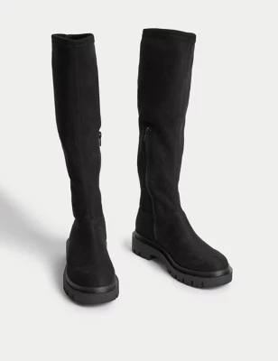 Flat Round Toe Over The Knee Boots