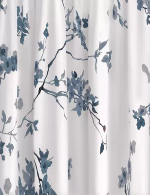 Sateen Cherry Blossom Pencil Pleat Blackout Curtains
