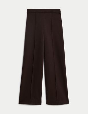 Jersey Elasticated Waist Wide Leg Trousers