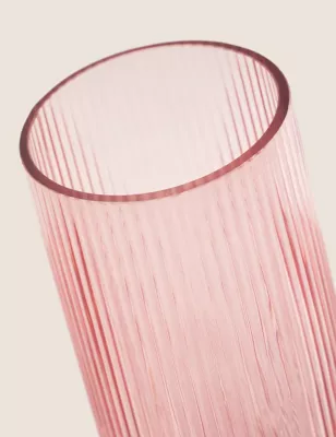 Glass Ribbed Vase