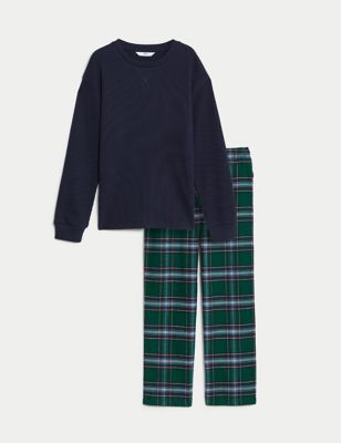 Cotton Blend Checked Pyjamas (6-16 Yrs)