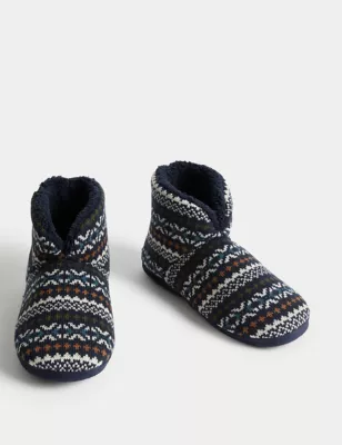 Fair Isle Slipper Boots With Freshfeet&trade;