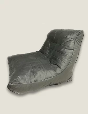 Grey Velvet Beanbag Chair