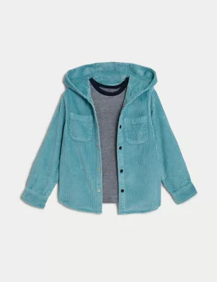 2pc Pure Cotton Hooded Shirt & T-Shirt Set (2-8 Yrs)