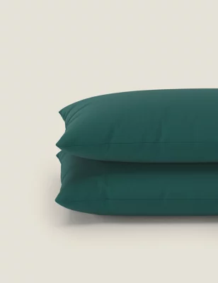2pk Cotton Rich Percale Pillowcases