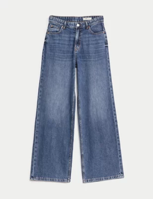 Lyocell&trade; Blend Mid Rise Wide Leg Jeans