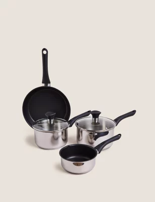 4 Piece Stainless Steel Pan Set