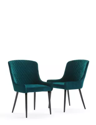 Set Of 2 Braxton Velvet Dining Chairs