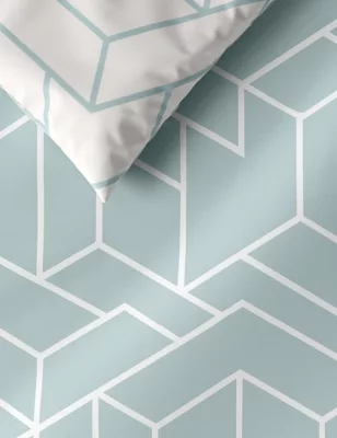 Cotton Blend Geometric Bedding Set