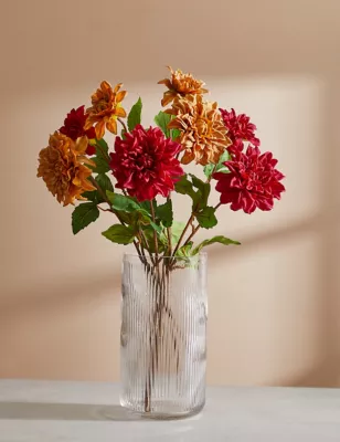 Set Of 2 Artificial Real Touch Dahlia Stems