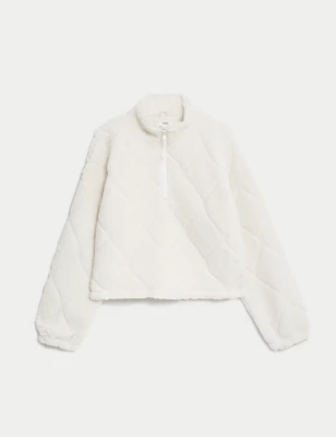 Borg Half Zip Fleece Top (6-16 Yrs)