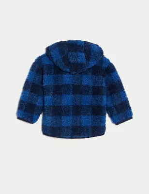 Fleece Checked Hooded Zip Jacket (0-3 Yrs)