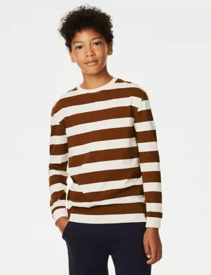 3pk Pure Cotton Striped Tops (6-16 Yrs)