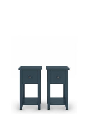 Set Of 2 Hastings 1 Drawer Slim Bedside Tables