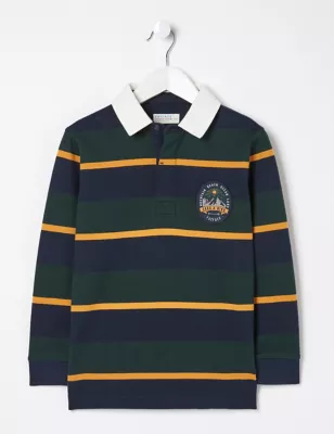 Pure Cotton Striped Rugby Shirt (3-13 Yrs)