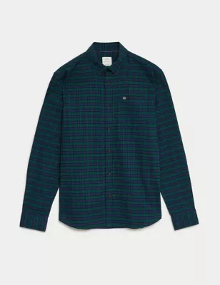 Easy Iron Pure Cotton Check Oxford Shirt