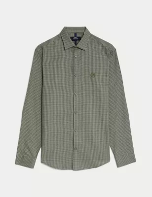 Cotton Blend Brushed Flannel Shirt