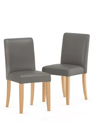Set Of 2 Milton Faux Leather Dining Chairs