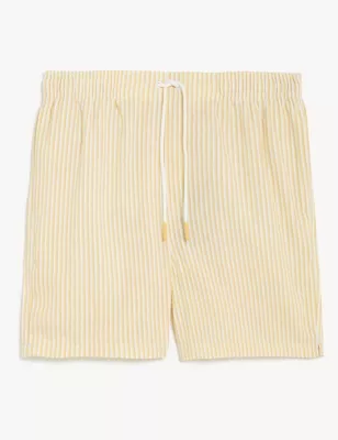 Quick Dry Striped Seersucker Swim Shorts