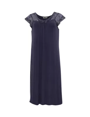 Modal Rich Lace Trim Short Nightdress