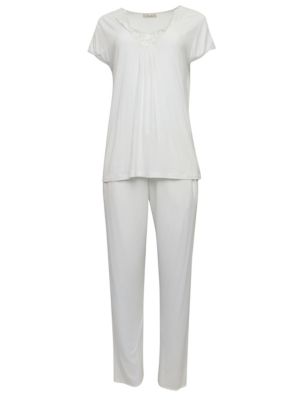 Modal Rich Lace Trim Pyjama Set
