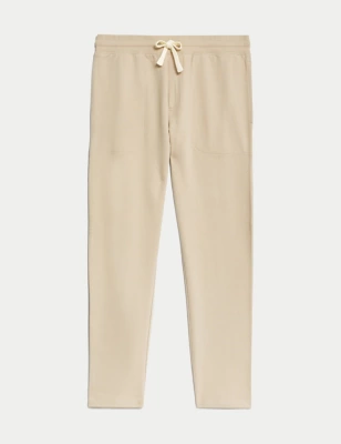 Drawstring Pure Cotton Straight Leg Joggers