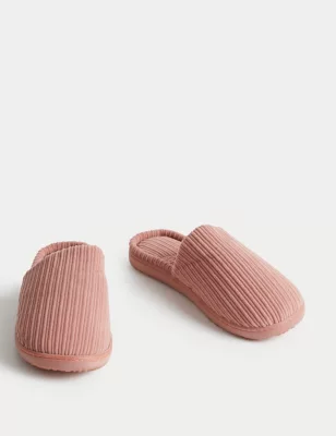 Faux Fur Lined Slippers With Secret Support