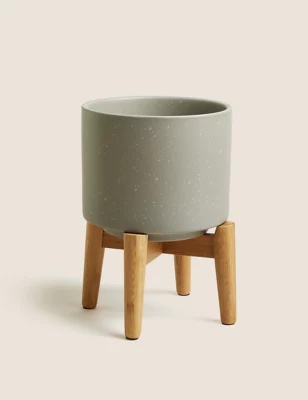 Medium Ceramic Planter With Stand