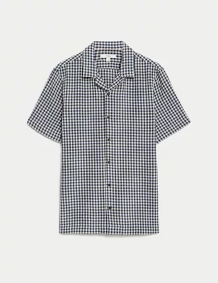 Pure Cotton Cuban Collar Shirt