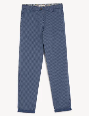 Cotton Rich Striped Slim Fit Chinos