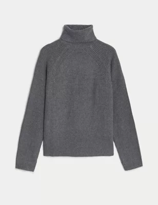 Soft Touch Ribbed Roll Neck Jumper