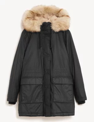 Stormwear&trade; Waxed Faux Fur Lined Hooded Parka