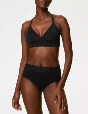 5pk Cotton Lycra&trade; & Lace High Rise Shorts