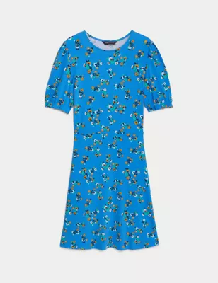 Jersey Printed Mini Skater Dress