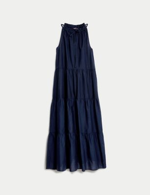 Pure Cotton High Neck Midaxi Beach Dress