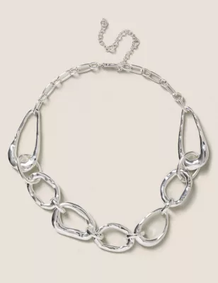 Silver Tone Large Link Chain Necklace