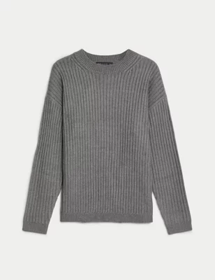 Ribbed Crew Neck Jumper