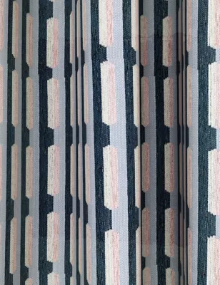 Chenille Geometric Eyelet Curtains