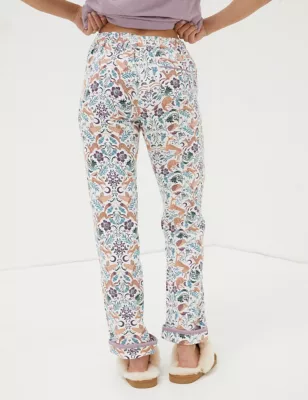 Pure Cotton Fox Print Pyjama Bottoms