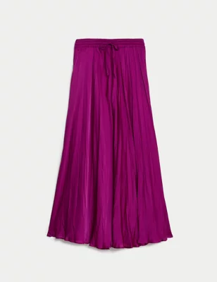 Satin Midaxi A-Line Skirt