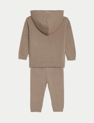 2pc Knitted Hooded Outfit (0-3 Yrs)