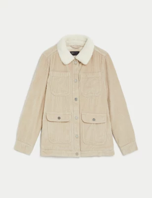 Cord Borg Lined Utility Jacket