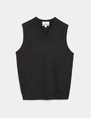 Pure Extra Fine Lambswool Sleeveless Jumper
