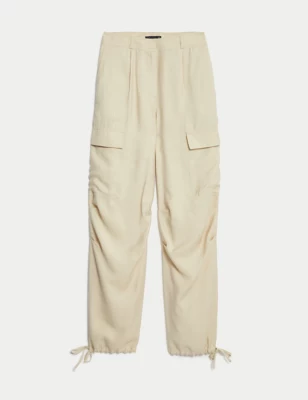 Modal Rich Cargo Wide Leg Trousers
