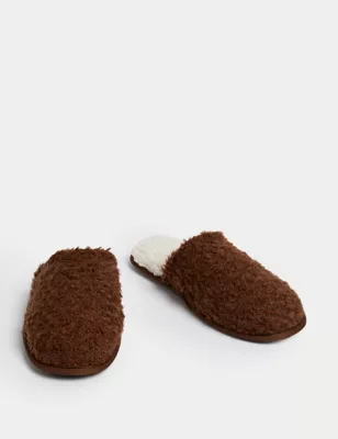 Fleece Lined Mule Slippers With Freshfeet&trade;