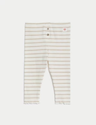 3pk Cotton Rich Ribbed Leggings (0-3 Yrs)