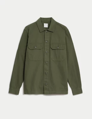Pure Cotton Utility Overshirt