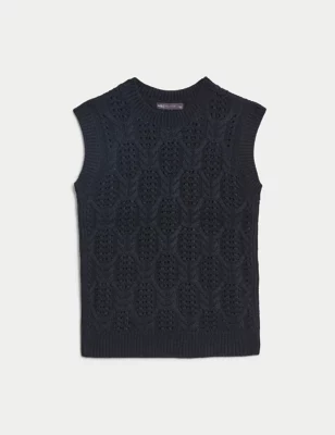 Recycled Blend Textured Knitted Vest